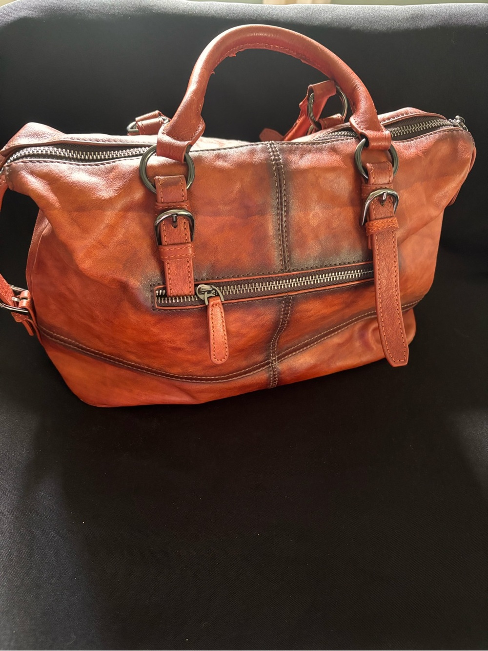 Heshe Leather handbag - Rustic Brown - Picture 3 of 10